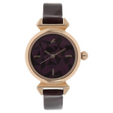 Fastrack, Women's  Watch Analog, Bicolor Dial  Brown Leather Band, 6131WL01